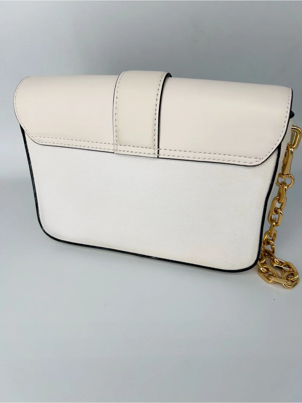Michael Kors optic White MK Logo Chain Crossbody Bag